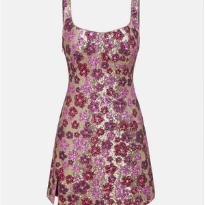 Cider Pink and Purple Floral Mini Dress